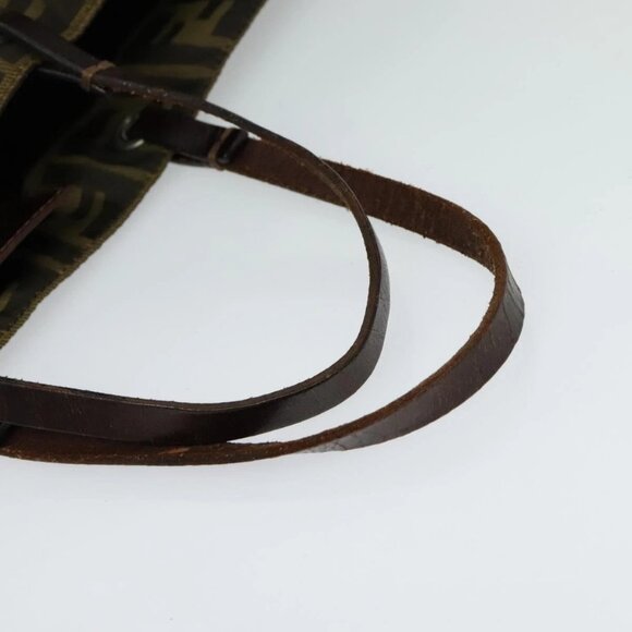 FENDI Zucca Canvas Hand Bag Brown Black Auth - Picture 12 of 16